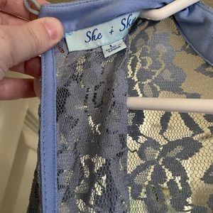 Periwinkle L women’s lace romper